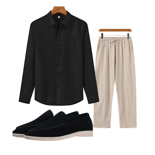 Old Money Men's Set - 3 Pieces: Shirt, Pants, and Loafers